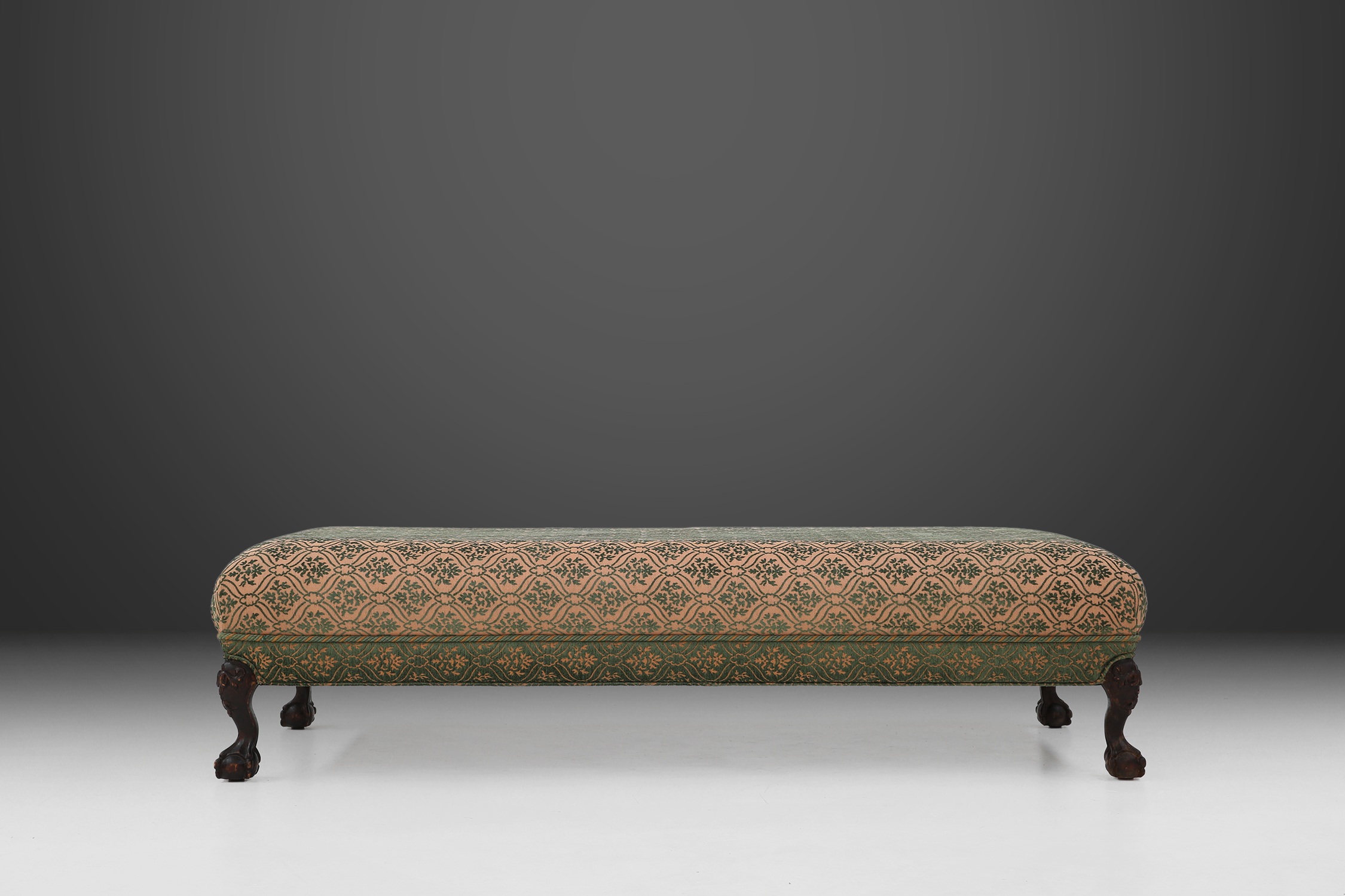 Extra large Victorian sofa and ottoman 1890thumbnail